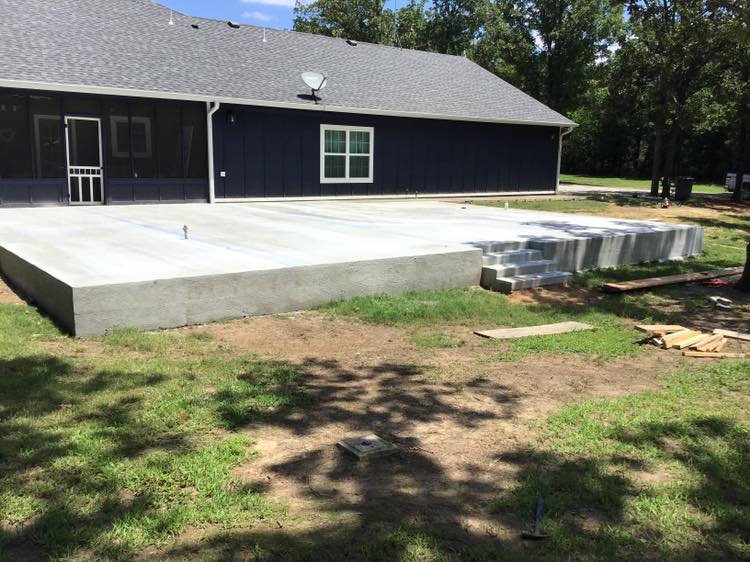 How to construct a raised concrete slab patio?